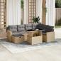 Preview: ARDEBO.de - 8-tlg. Garten-Sofagarnitur mit Kissen Beige Poly Rattan