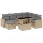 Preview: 8-tlg. Garten-Sofagarnitur mit Kissen Beige Poly Rattan