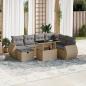 Preview: ARDEBO.de - 8-tlg. Garten-Sofagarnitur mit Kissen Beige Poly Rattan