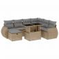 Preview: 8-tlg. Garten-Sofagarnitur mit Kissen Beige Poly Rattan