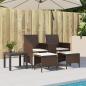 Preview: Gartensofa 2-Sitzer mit Tisch und Hockern Braun Poly Rattan