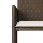 Preview: Gartensofa 2-Sitzer mit Tisch und Hockern Braun Poly Rattan