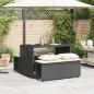 Preview: 3-tlg. Garten-Essgruppe mit Kissen Schwarz Poly Rattan