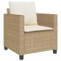 Preview: 3-tlg. Bistro-Set mit Kissen Beige Poly Rattan