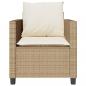 Preview: 3-tlg. Bistro-Set mit Kissen Beige Poly Rattan