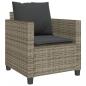 Preview: 3-tlg. Bistro-Set mit Kissen Grau Poly Rattan