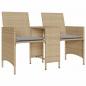 Preview: Gartensofa 2-Sitzer mit Tisch und Hockern Beige Poly Rattan