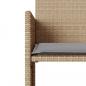 Preview: Gartensofa 2-Sitzer mit Tisch und Hockern Beige Poly Rattan