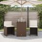 Preview: 3-tlg. Bistro-Set mit Kissen Braun Poly Rattan