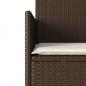 Preview: Gartensofa 2-Sitzer mit Tisch und Kissen Braun Poly Rattan