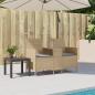 Preview: Gartensofa 2-Sitzer mit Tisch und Kissen Beige Poly Rattan