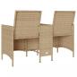 Preview: Gartensofa 2-Sitzer mit Tisch und Kissen Beige Poly Rattan