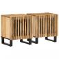 Preview: ARDEBO.de - Nachttische 2 Stk. 40x34x46 cm Raues Mangoholz