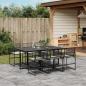 Preview: ARDEBO.de - 7-tlg. Garten-Essgruppe mit Kissen Schwarz Poly Rattan