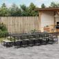 Preview: ARDEBO.de - 17-tlg. Garten-Essgruppe mit Kissen Schwarz Poly Rattan