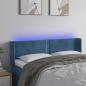 Preview: ARDEBO.de - LED Kopfteil Dunkelblau 147x16x78/88 cm Samt