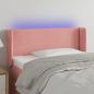 Preview: ARDEBO.de - LED Kopfteil Rosa 103x16x78/88 cm Samt