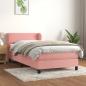 Preview: ARDEBO.de - Boxspringbett mit Matratze Rosa 90x190 cm Samt