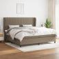 Preview: ARDEBO.de - Boxspringbett mit Matratze Taupe 200x200 cm Stoff