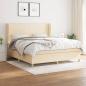 Preview: ARDEBO.de - Boxspringbett mit Matratze Creme 160x200 cm Stoff