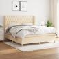 Preview: ARDEBO.de - Boxspringbett mit Matratze Creme 180x200 cm Stoff