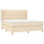 Preview: Boxspringbett mit Matratze Creme 180x200 cm Stoff