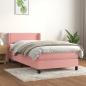 Preview: ARDEBO.de - Boxspringbett mit Matratze Rosa 80x200 cm Samt