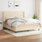 Preview: ARDEBO.de - Boxspringbett mit Matratze Creme 160x200 cm Stoff