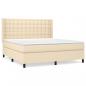 Preview: Boxspringbett mit Matratze Creme 160x200 cm Stoff