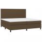 Preview: Boxspringbett mit Matratze & LED Dunkelbraun 200x200 cm Stoff