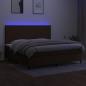 Preview: Boxspringbett mit Matratze & LED Dunkelbraun 200x200 cm Stoff