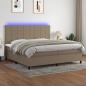 Preview: ARDEBO.de - Boxspringbett mit Matratze & LED Taupe 200x200 cm Stoff