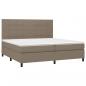 Preview: Boxspringbett mit Matratze & LED Taupe 200x200 cm Stoff