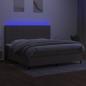 Preview: Boxspringbett mit Matratze & LED Taupe 200x200 cm Stoff