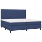 Preview: Boxspringbett mit Matratze & LED Blau 200x200 cm Stoff