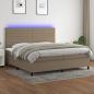 Preview: ARDEBO.de - Boxspringbett mit Matratze & LED Taupe 200x200 cm Stoff