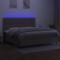 Preview: Boxspringbett mit Matratze & LED Taupe 200x200 cm Stoff