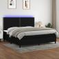 Preview: ARDEBO.de - Boxspringbett mit Matratze & LED Schwarz 200x200 cm Stoff