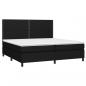 Preview: Boxspringbett mit Matratze & LED Schwarz 200x200 cm Stoff