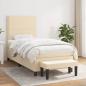 Preview: ARDEBO.de - Boxspringbett mit Matratze Creme 100x200 cm Stoff