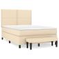 Preview: Boxspringbett mit Matratze Creme 140x190 cm Stoff