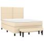 Preview: Boxspringbett mit Matratze Creme 140x190 cm Stoff