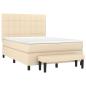 Preview: Boxspringbett mit Matratze Creme 140x190 cm Stoff