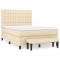 Preview: Boxspringbett mit Matratze Creme 140x190 cm Stoff