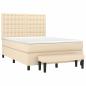 Preview: Boxspringbett mit Matratze Creme 140x190 cm Stoff