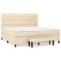 Preview: Boxspringbett mit Matratze Creme 200x200 cm Stoff