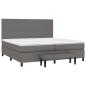 Preview: Boxspringbett mit Matratze Grau 200x200 cm Kunstleder