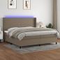 Preview: ARDEBO.de - Boxspringbett mit Matratze & LED Taupe 200x200 cm Stoff