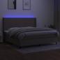 Preview: Boxspringbett mit Matratze & LED Taupe 200x200 cm Stoff