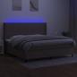 Preview: Boxspringbett mit Matratze & LED Taupe 200x200 cm Stoff